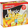 40x Write-Once CD-R for Audio - 10-pack, jewel cas