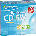 12x High-Speed Rewritable CD-RW for Data - 10-pack