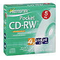 4x 8cm Rewritable Pocket CD-RW in Paper Box - 5-pa