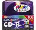 48x Cool Colors Write-Once CD-R - 10-pack, slim je
