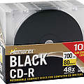 48x Black Write-Once CD-R - 10-pack, slim jewel ca