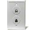Recoton Flush-Mount Dual Jack Wall Plate in White