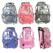 18" Clear Backpack On Wheels