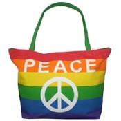 Large Rainbow Peace Tote