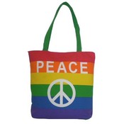 Medium Rainbow Peace Tote