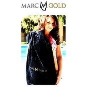 Marc Gold Luxury Black Velour Beach Towel
