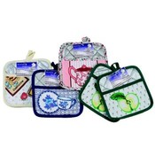 2Pc. 7" Silver Colored Pot Holder Set W/Pocke