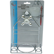 Chrome Toothbrush &amp; Cup Holder