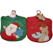 Christmas bib w/wrist rattle