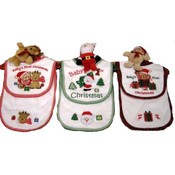 christmas bib &amp; burp &amp; ornament set