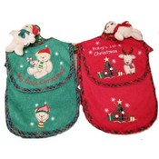 christmas bib &amp; burp &amp; ornament set