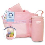 Gerber pink large tote w/bottle cooler