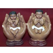 Ethnic Cherub Sitting on Hands