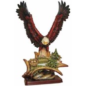 15.5" Wings Spread Eagle with Nest Figurine