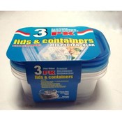 Plastic Food Storage Containers - 3 Pack