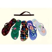 Assorted Ladies Love &amp; Peace Flip Flops