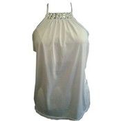 Fashion  Solid  Poly  Spandex Tops White