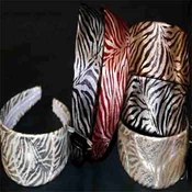Headband-Metallic Zebra-Patterns Leather Looking