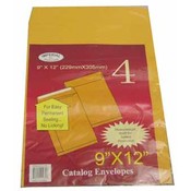 4 Pack Kraft Envelope 9"X12"