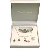 Ladies Watch Set with Necklace Ring &amp; Earrings