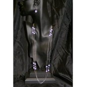 Necklace &amp; Earring Set - Long Silver Necklace