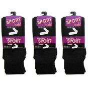 Women's Tube Socks, Black(Case of 120)