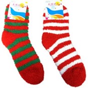 Ladies Fuzzy Christmas Ankle Socks