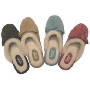 Ladies Suede Diamond &amp; Bow Slippers