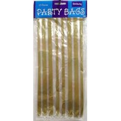 10 Count Cello Lunch Bags - Gold Stripe