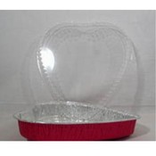 Large Red Heart Aluminum Pan With Lid