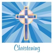 Stained Glass Blue Beverage Napkins - Christening(Case of 4)