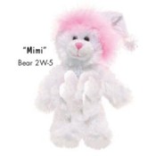 7" Mimi Bear - White/Pink Holiday Stuffed Animal