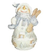 4.5" Polyresin Christmas Snowman With Glitter