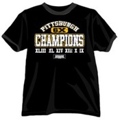 Pittsburgh Black "Six time Champions" T-Shirt