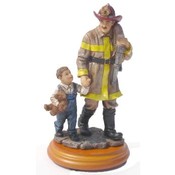 America's Heroes " Fireman With Child" Limited Num