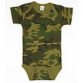 Green Woodland Camo Short Sleeve One Piece Creeper
