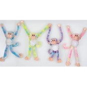12" 4 Asst. Pastel Tug-A-Lug Monkeys