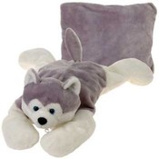 18" Husky Dog Peek-A-Boo Pillow