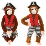 16" Plush Pirate Monkeys - In 2 Natural Colors