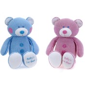 8" 2 Assorted Chenille Sitting  Buttonz Bears