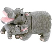 18" Mama With Baby Hippo
