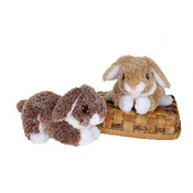 10" 2 Asst. Color Natural Crouching Bunnies