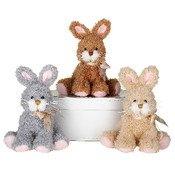 6" 3 Asst. Color Sitting Bunnies