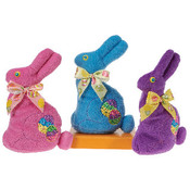 8.5" 3 Assorted  Pastel Chocolate Bunnies