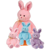 14.5" 3 Assorted Color Sitting Bunnies