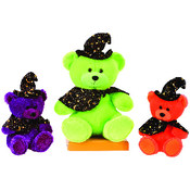 9.5" 3 Asst. Color Sitting Halloween Bears