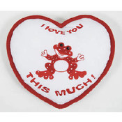 Heart Pillow With Frog Emblem