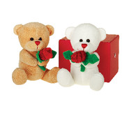 6.5" 2 Asst. Color Bear W/Rose,