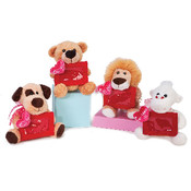 5.5" 4 Assorted Valentine Animals