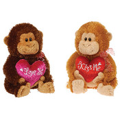 12" 2 Assorted Color Sitting Monkeys